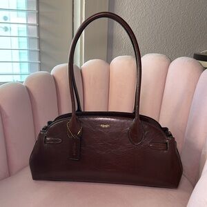 Coach Dark Brown Leather Shoulder Bag